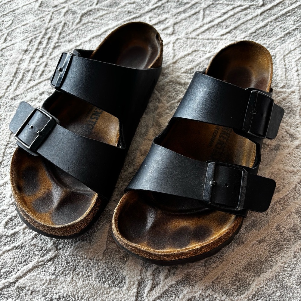 Birkenstock Arizona Black Sandals Size 38 - Picture 2 of 11